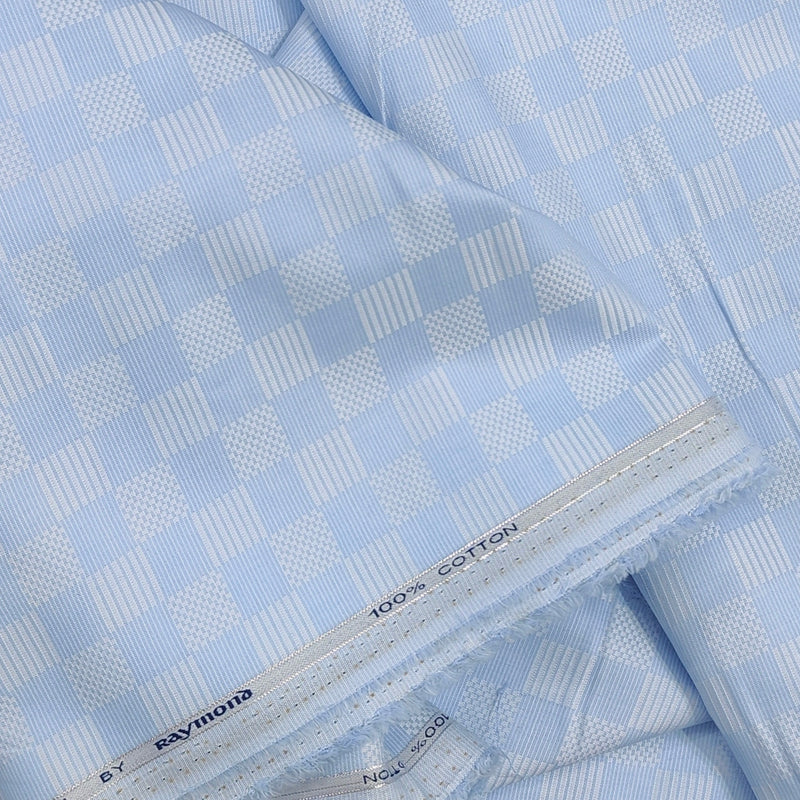 Shirt Fabric Raymond 100% Giza Cotton Jacquard Colour Light Blue