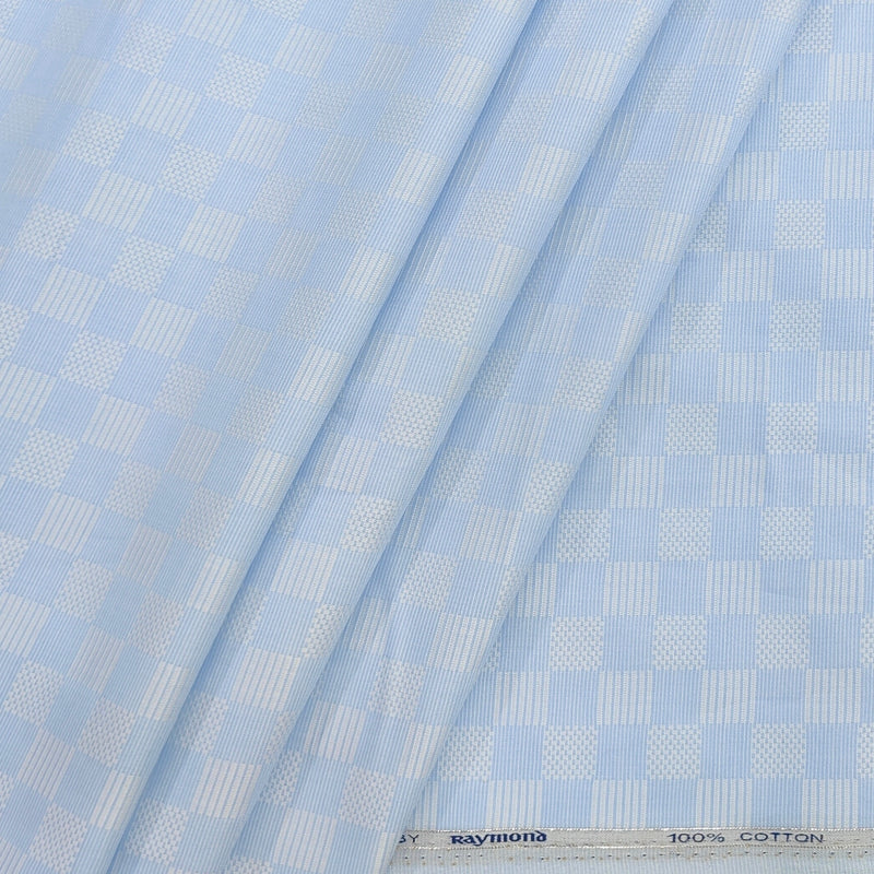 Shirt Fabric Raymond 100% Giza Cotton Jacquard Colour Light Blue