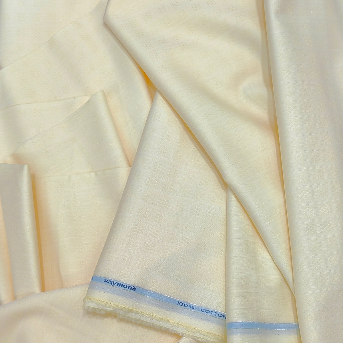 Shirt Fabric Raymond 100% Giza Cotton Jacquard Colour Ash Cream