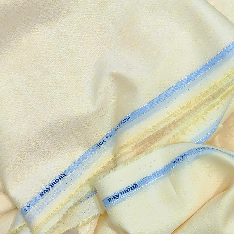 Shirt Fabric Raymond 100% Giza Cotton Jacquard Colour Ash Cream
