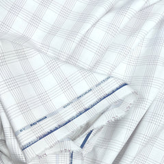 Shirt Fabric Raymond Premium Giza Cotton Check With Jacquard Colour White