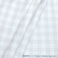 Shirt Fabric Raymond Premium Giza Cotton Check With Jacquard Colour White