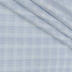 Shirt Fabric Raymond 100% Giza Cotton Premium Check Colour Blue N White