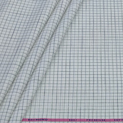 Shirt Fabric Raymond 100% Cotton Check With Slub Colour Grey N White