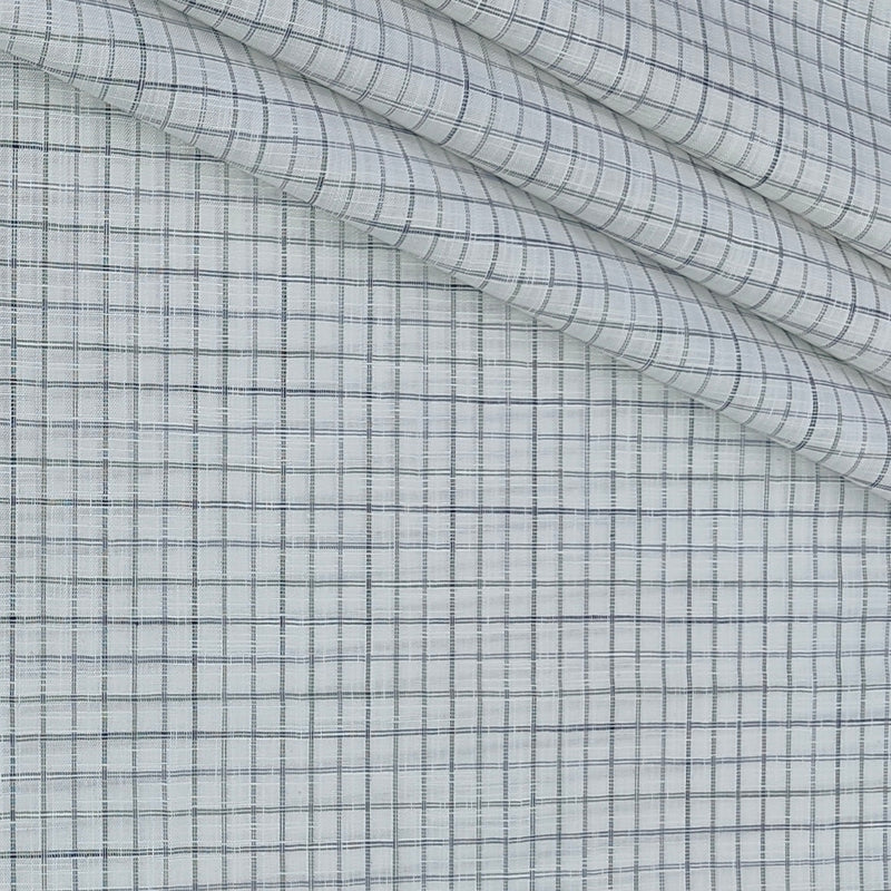 Shirt Fabric Raymond 100% Cotton Check With Slub Colour Grey N White