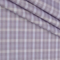 Shirt Fabric Raymond Premium Giza Cotton Check With Jacquard Colour Faded Lavender