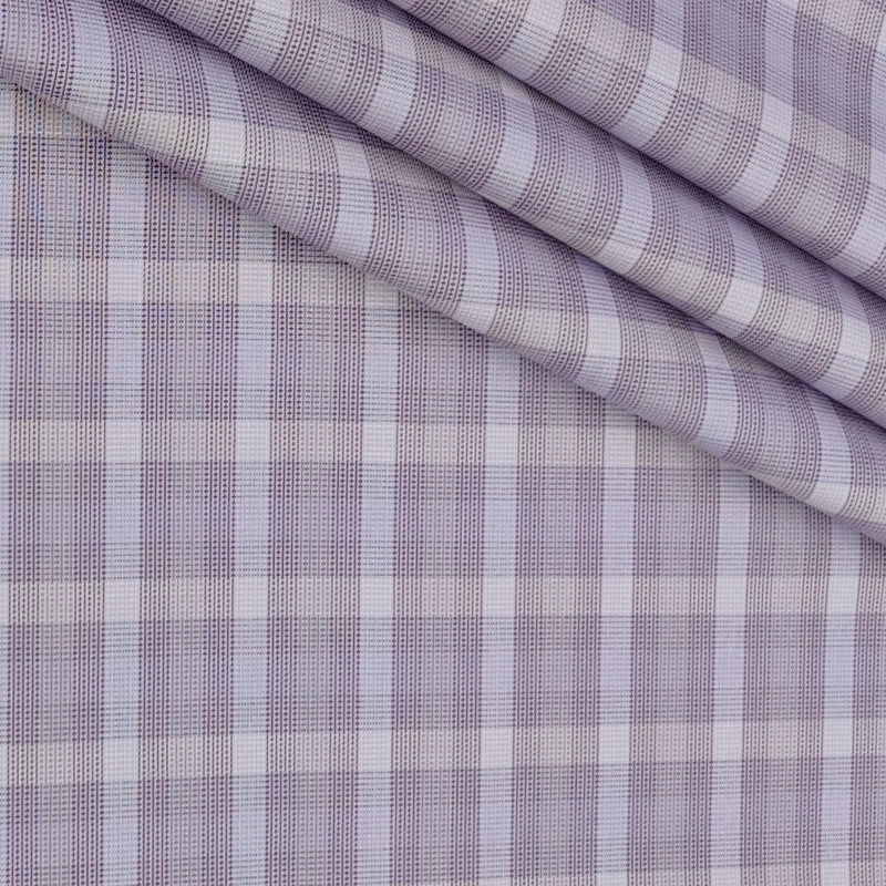Shirt Fabric Raymond Premium Giza Cotton Check With Jacquard Colour Faded Lavender