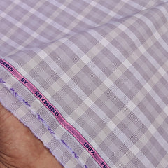 Shirt Fabric Raymond Premium Giza Cotton Check With Jacquard Colour Faded Lavender