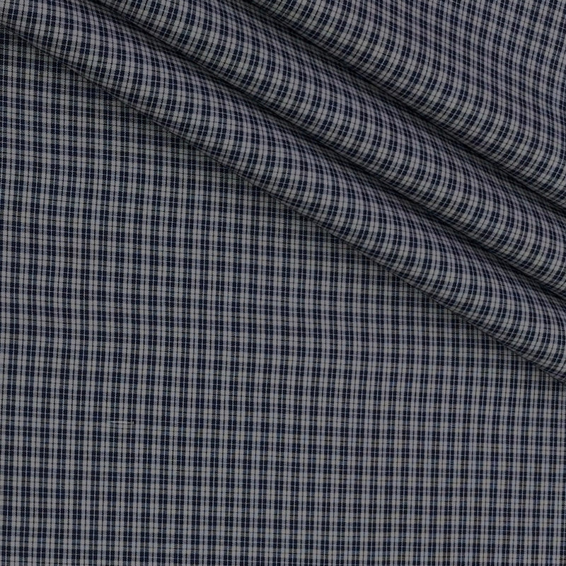 Shirt Fabric Raymond Premium Giza Small Cotton Check Colour Blueish Brown