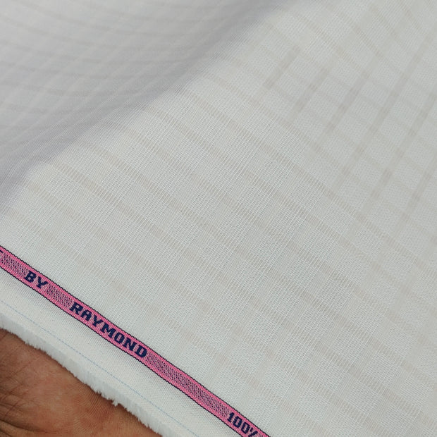 Shirt Fabric Raymond Premium Giza Cotton Check With Jacquard Colour Mystirose Peach