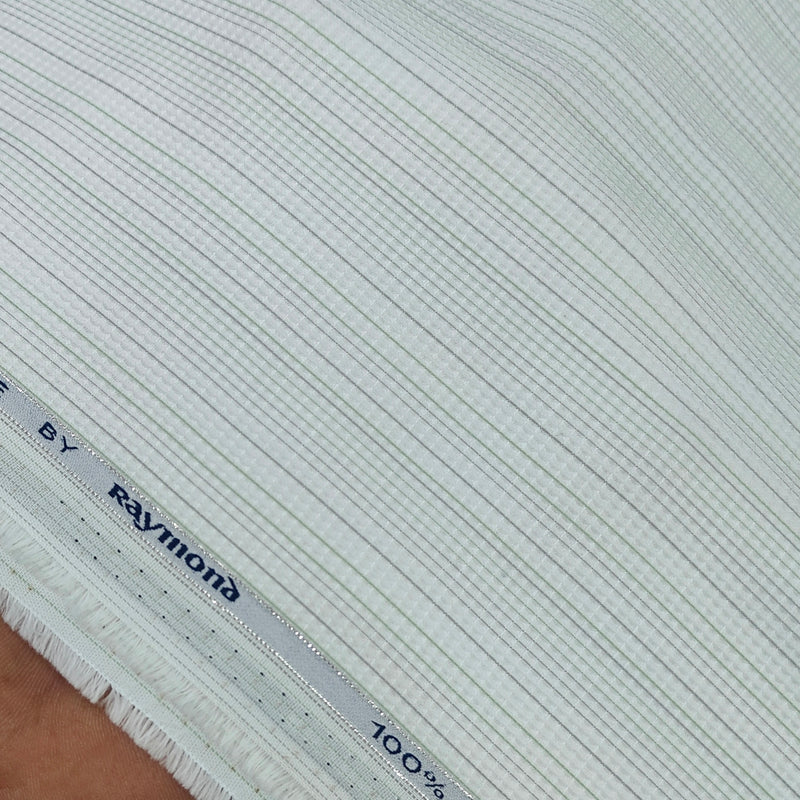Shirt Fabric Raymond Premium Giza Cotton Lining With Dobby Colour Green N White