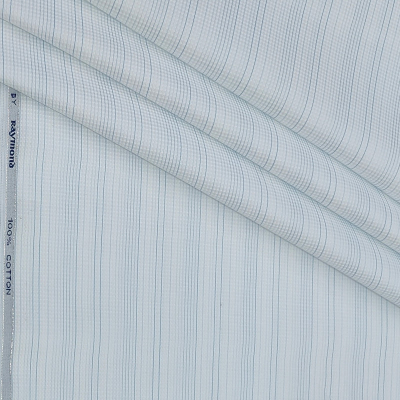 Shirt Fabric Raymond Premium Giza Cotton Lining With Dobby Colour Blue N White