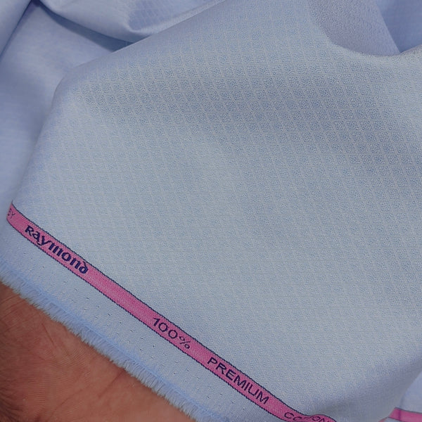 Shirt Fabric Raymond 100% Giza Cotton Jacquard Colour Light Blue