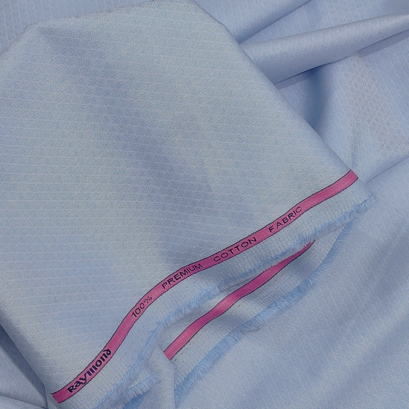 Shirt Fabric Raymond 100% Giza Cotton Jacquard Colour Light Blue