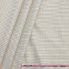 Shirt Fabric Raymond 100% Giza Cotton Premium Pin Check Colour Light Brown