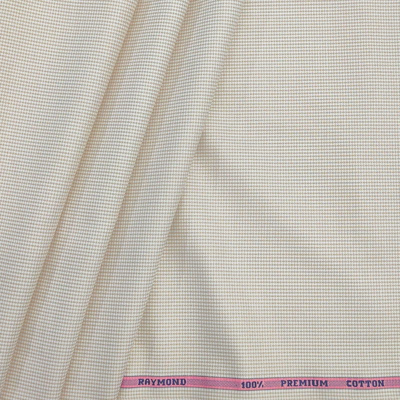 Shirt Fabric Raymond 100% Giza Cotton Premium Pin Check Colour Light Brown