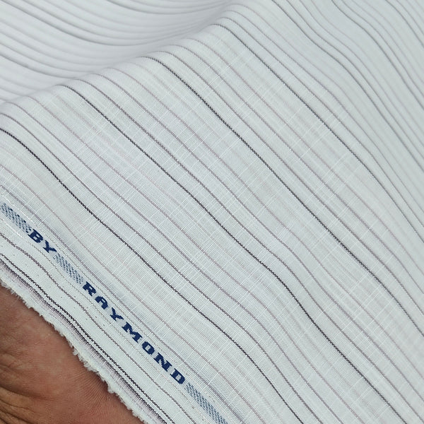 Shirt Fabric Raymond 100% Cotton Lining With Slub Colour Grey N White