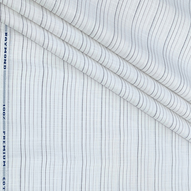 Shirt Fabric Raymond 100% Cotton Lining With Slub Colour Grey N White