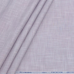 Shirt Fabric Raymond 100% Cotton Slub Colour Light Lavender