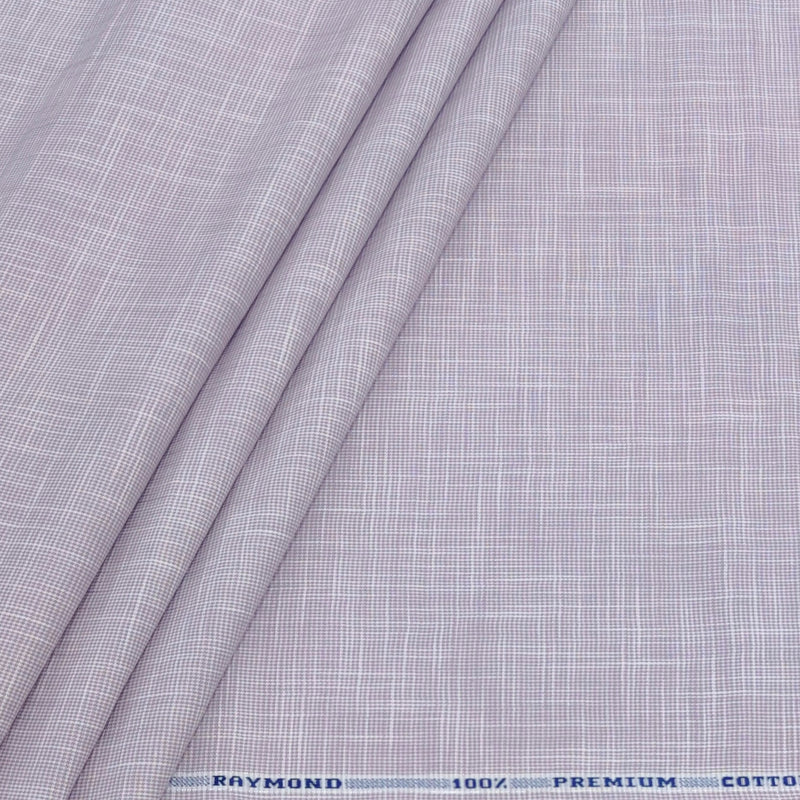 Shirt Fabric Raymond 100% Cotton Slub Colour Light Lavender