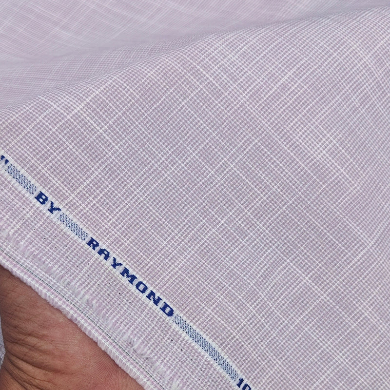 Shirt Fabric Raymond 100% Cotton Slub Colour Light Lavender