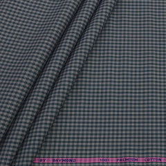 Shirt Fabric Raymond Premium Giza Small Cotton Check Colour Brownish Green