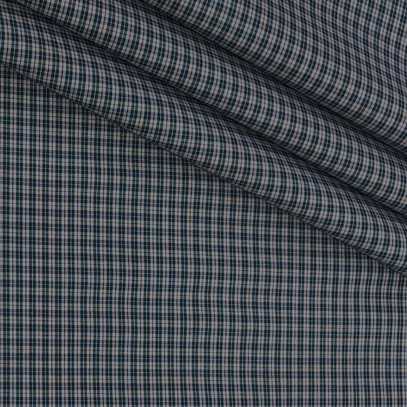 Shirt Fabric Raymond Premium Giza Small Cotton Check Colour Brownish Green