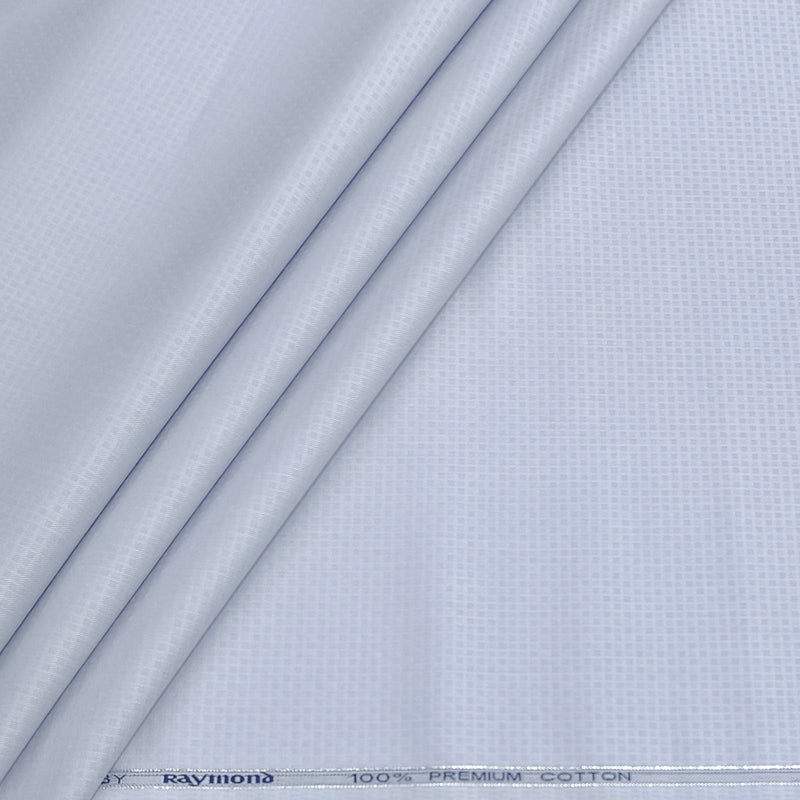 Shirt Fabric Raymond Premium Giza Cotton Dobby Colour Faded Blue