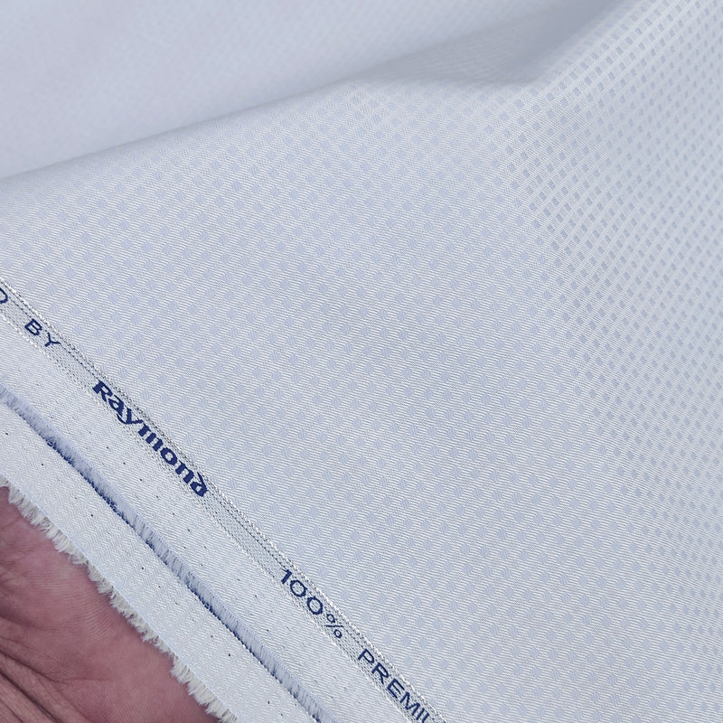 Shirt Fabric Raymond Premium Giza Cotton Dobby Colour Faded Blue