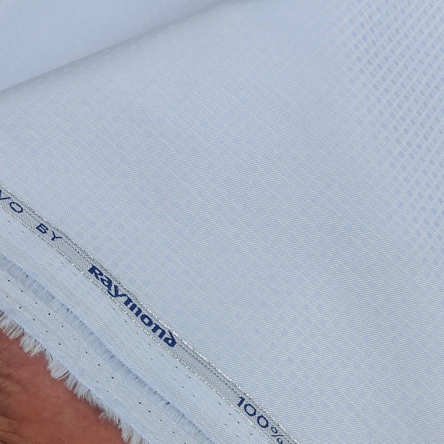 Shirt Fabric Raymond Premium Giza Cotton Dobby Colour Light Blue