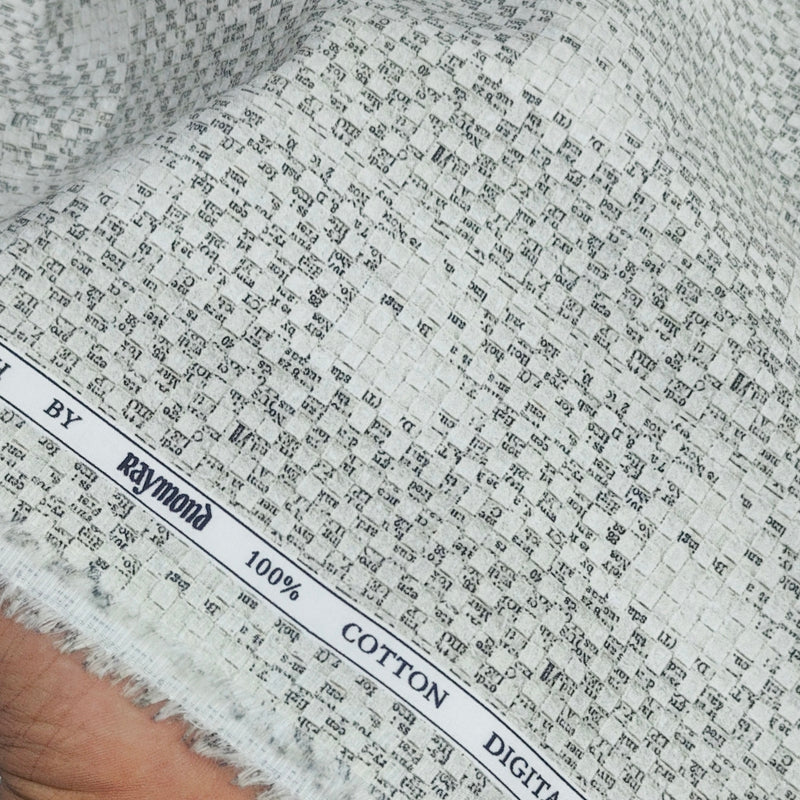 Shirt Fabric Raymond 100% Giza Cotton Digital Print Colour Laurel Green