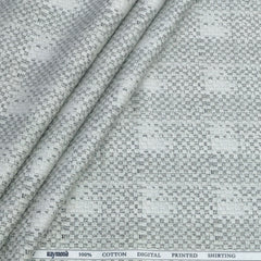Shirt Fabric Raymond 100% Giza Cotton Digital Print Colour Laurel Green