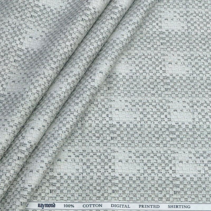 Shirt Fabric Raymond 100% Giza Cotton Digital Print Colour Laurel Green