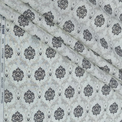 Shirt Fabric Raymond 100% Giza Cotton Digital Print With Linen Look Colour Ash White