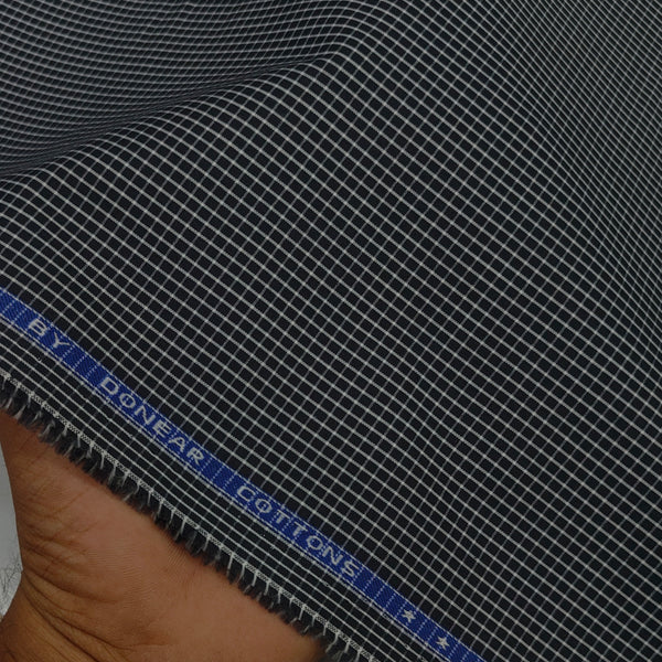 Shirt Fabric Donear Premium Giza Cotton Pin Check Colour Black N White