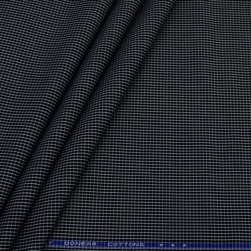 Shirt Fabric Donear Premium Giza Cotton Pin Check Colour Black N White