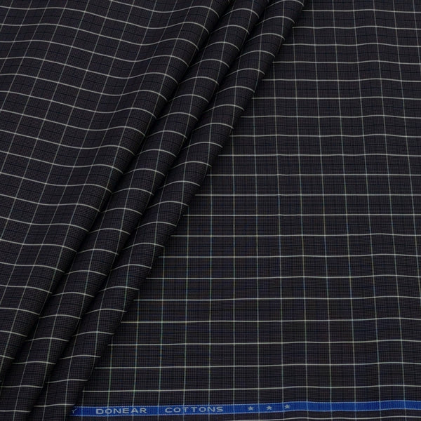 Shirt Fabric Donear Premium Giza Cotton Check Colour Brunette Brown