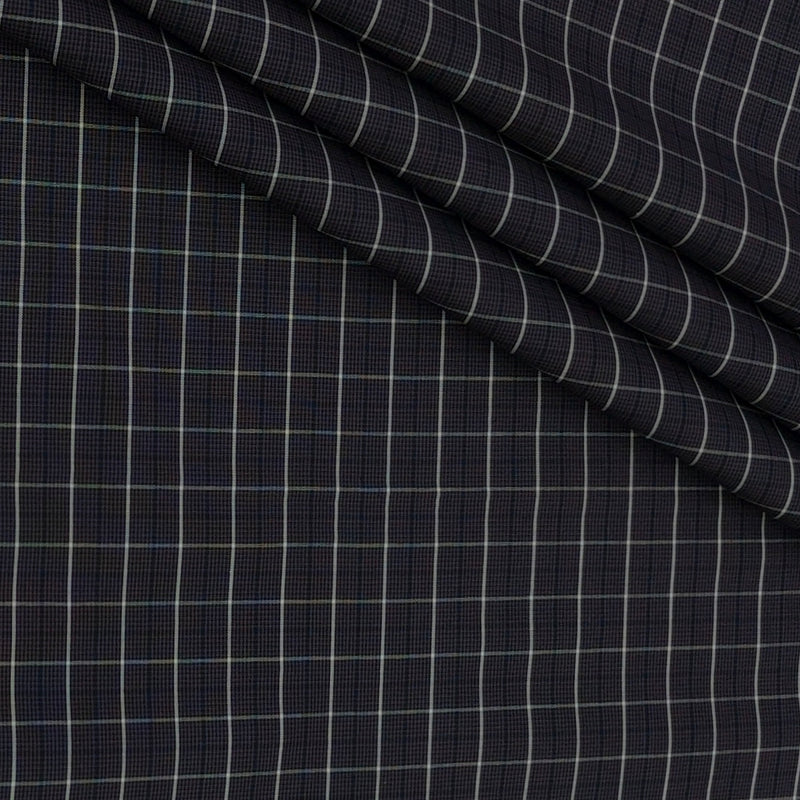 Shirt Fabric Donear Premium Giza Cotton Check Colour Brunette Brown