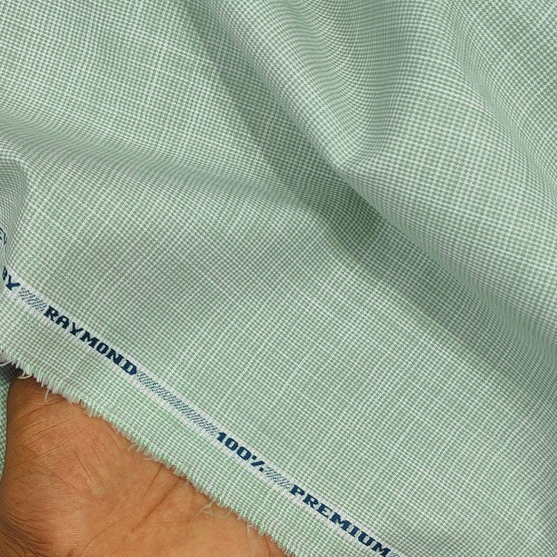 Shirt Fabric Raymond 100% Cotton Slub Colour Dry Green
