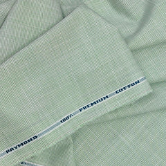 Shirt Fabric Raymond 100% Cotton Slub Colour Dry Green