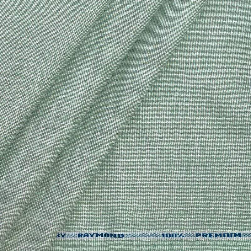 Shirt Fabric Raymond 100% Cotton Slub Colour Dry Green