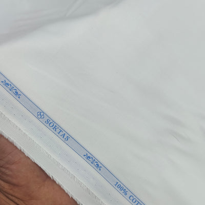 Shirt Fabric Soktas Premium Giza Cotton Fearless (stainless)Plain Colour White