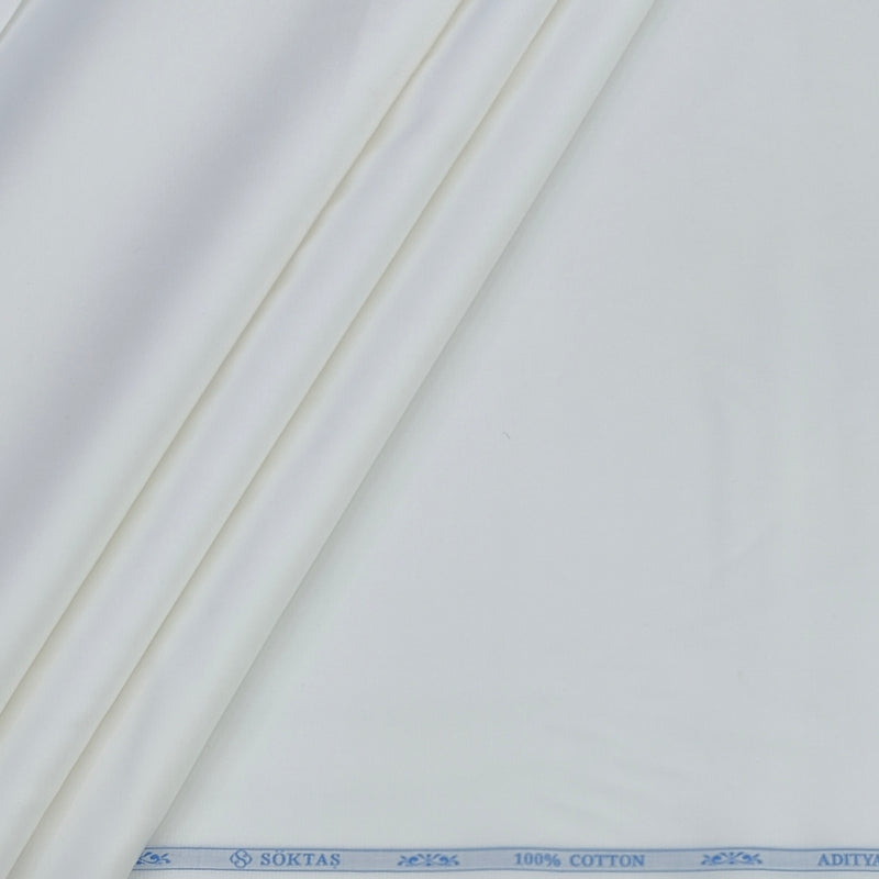 Shirt Fabric Soktas Premium Giza Cotton Fearless (stainless)Plain Colour White