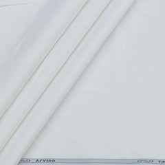 Shirt Fabric Arvind 2/120s Finest Giza Cotton Plain Colour White