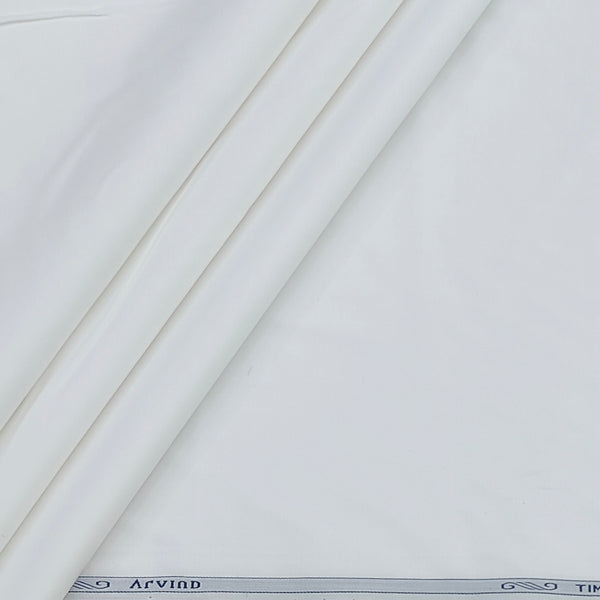 Shirt Fabric Arvind 2/120s Finest Giza Cotton Plain Colour White