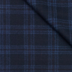 Tweed Blazer Fabric OCM Wool Blended Broad Check Colour Blackish Blue
