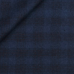 Tweed Blazer Fabric OCM Wool Blended Broad Check Colour Prussian Blue