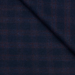 Tweed Blazer Fabric OCM Wool Blended Broad Check Colour Brownish Red N Dark Blue
