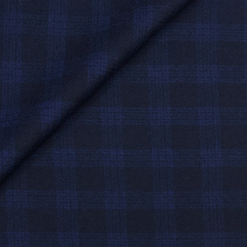 TWEED BLAZER FABRIC OCM WOOL BLENDED CHECK COLOUR DARK BLUE view 2