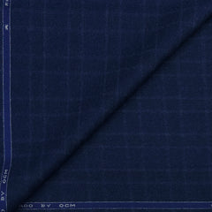Tweed Blazer Fabric OCM Wool Blended Check Colour Classic Blue